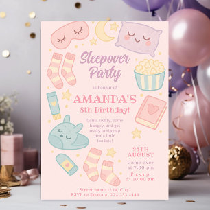 Slumber Party Style in Pink voor verjaardagsplezie Kaart