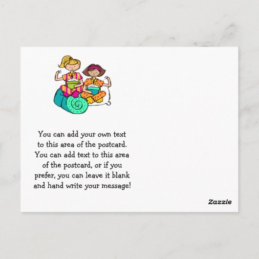 Slumber Party Verjaardag Bedankt Briefkaart (Achterkant)