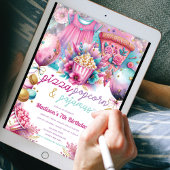 Slumber Party Verjaardag Pizza Popcorn & Pyjama Kaart