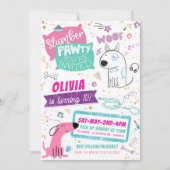 Slumber Party Verjaardag Uitnodigingen - Doggy Pup (Voorkant)