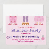 Slumber Party Verjaardagsfeestje, Sleepover Kaart (Voorkant / Achterkant)