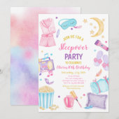 Slumber Party verjaardagsuitnodiging Kaart (Voorkant / Achterkant)