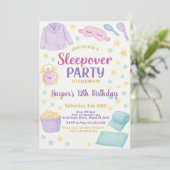 Slumber Party verjaardagsuitnodiging Kaart (Staand voorkant)