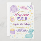 Slumber Party verjaardagsuitnodiging Kaart (Voorkant / Achterkant)