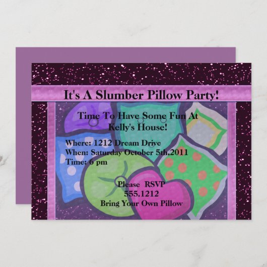 Slumber Pillow Kaart (Voorkant / Achterkant)