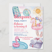 Slumber Pool Party Roze Meisje Tween Tiener Verjaa Kaart (Voorkant)