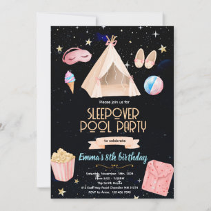 Slumber Pool verjaardagsfeest uitnodiging