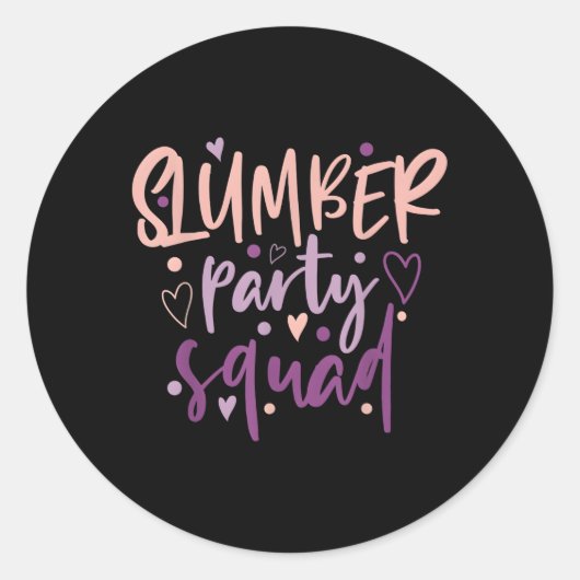 Slumber Py Squad Sleepover Pyjama nagels Make Up Ronde Sticker (Voorkant)