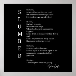 Slumber Slaap Droomtijd gedicht poster muurkunst