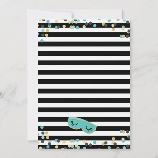 Slumber Sleepover Birthday Party Invitation Kaart (Achterkant)