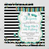 Slumber Sleepover Birthday Party Invitation Kaart (Voorkant / Achterkant)
