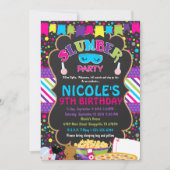 Slumber Sleepover Birthday Party Invitation Kaart (Voorkant)
