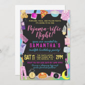 Slumber Sleepover Pajama-rific Invitation Kaart (Voorkant / Achterkant)