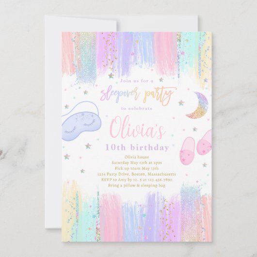 Slumber Sleepover Verjaardagsfeest Tiener Tween Pa Kaart (Voorkant)