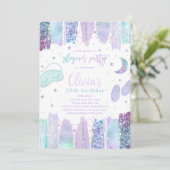 Slumber Sleepover Verjaardagsfeest Tiener Tween Pa Kaart (Staand voorkant)