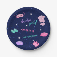 Slumber Sleepover Verjaardagsfeestje Roze Paarse