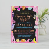 Slumber Sluepover Pajama-rific Folie Uitnodiging (Staand Voorkant)