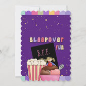 Slumber Verjaardagsfeest met Vrienden Uitnodiging (Achterkant)