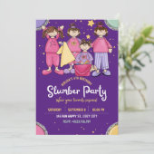 Slumber Verjaardagsfeest met Vrienden Uitnodiging (Staand voorkant)