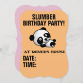 SLUMBER VERJAARDAGSFEEST PANDA BEER UITNODIGINGEN (Voorkant / Achterkant)