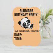 SLUMBER VERJAARDAGSFEEST PANDA BEER UITNODIGINGEN (Staand voorkant)
