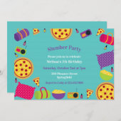 Slumber Verjaardagsfeest Platte Uitnodiging (Voorkant / Achterkant)