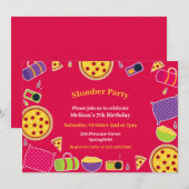Slumber Verjaardagsfeest Platte Uitnodiging (Voorkant / Achterkant)