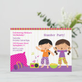 Slumber Verjaardagsfeest Platte Uitnodiging (Staand voorkant)