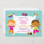 Slumber Verjaardagsfeest Platte Uitnodiging (Voorkant)