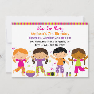 Slumber Verjaardagsfeest Platte Uitnodiging