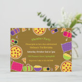 Slumber Verjaardagsfeest Platte Uitnodiging (Staand voorkant)