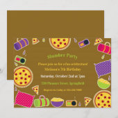 Slumber Verjaardagsfeest Platte Uitnodiging (Voorkant / Achterkant)