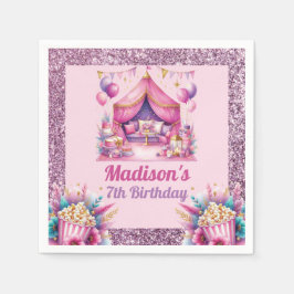 Slumber Verjaardagsfeestje Custom Roze Paarse glit Servet