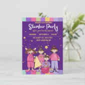 Slumber verjaardagsfeestje gevouwen uitnodiging (Staand voorkant)