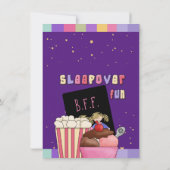 Slumber verjaardagsfeestje gevouwen uitnodiging (Achterkant)