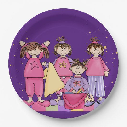 Slumber verjaardagsfeestje papieren bordje (Voorkant)