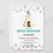 Slumber winter onederland-uitnodiging kaart (Voorkant)