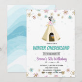 Slumber winter onederland-uitnodiging kaart (Voorkant / Achterkant)