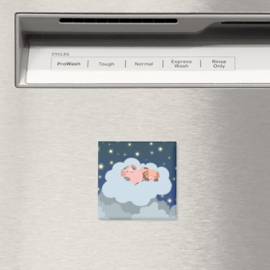 Slumberende Biggen cartoon magneet (Insitu (Vaatwasser))