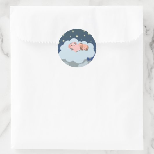 Slumberende Biggen cartoon sticker (Tas)