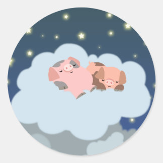 Slumberende Biggen cartoon sticker