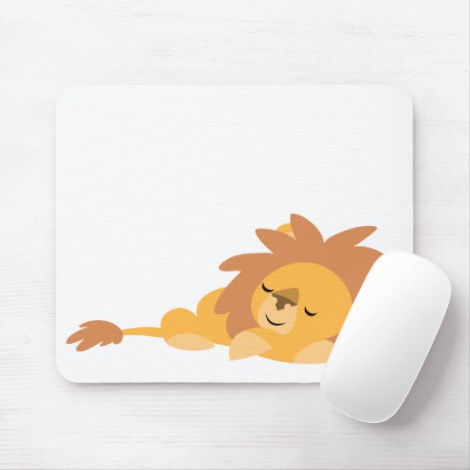 Slumbering Cartoon Lion mousepad Muismat (Met muis)