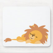 Slumbering Cartoon Lion mousepad Muismat (Voorkant)