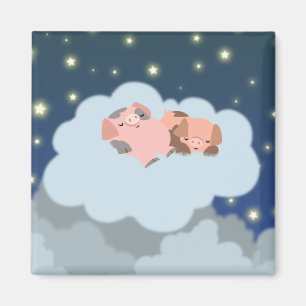 Slumbering cartoon magnet