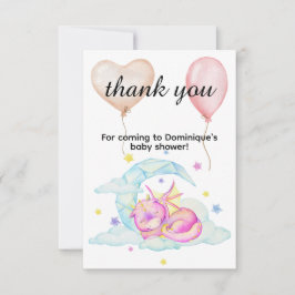 Slumbering Dragon Dreams - Baby shower Bedankkaart
