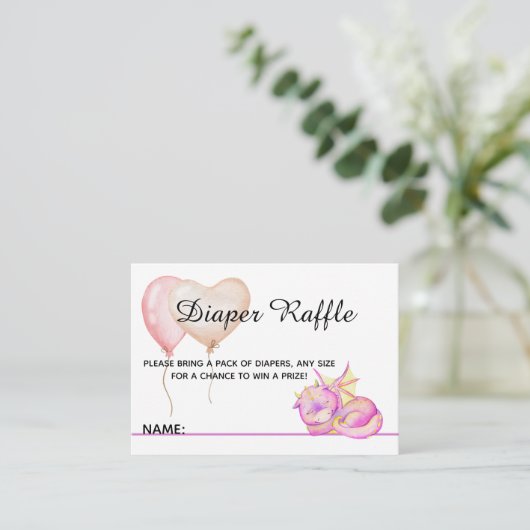 Slumbering Dragon Dreams - Baby shower Behuizing Informatiekaartje (Staand voorkant)