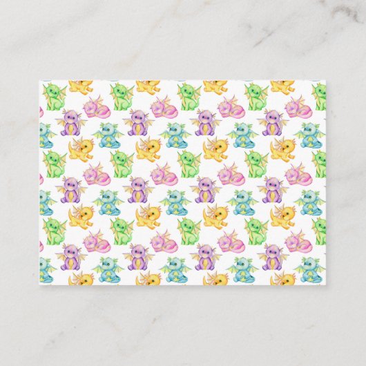 Slumbering Dragon Dreams - Baby shower Behuizing Informatiekaartje (Achterkant)