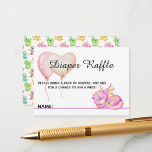 Slumbering Dragon Dreams - Baby shower Behuizing Informatiekaartje