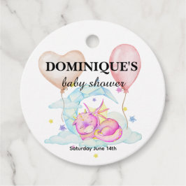 Slumbering Dragon Dreams - Baby shower Favor Tags Bedankjes Labels