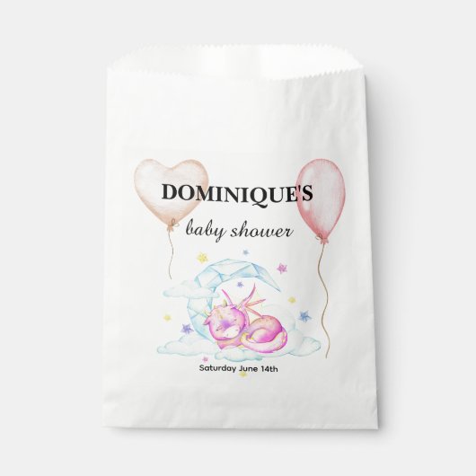 Slumbering Dragon Dreams - Baby shower Favor Tasse Bedankzakje (Voorkant)